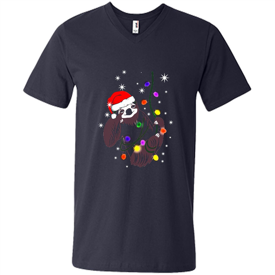 Cute Christmas Choloepus Sloth Santa Led Light Mug - Men's V-Neck