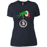 Amazing Florida State Seminoles Glitter Grinch Monogram Ornament Christmas Gift - Ladies' Boyfriend T-Shirt