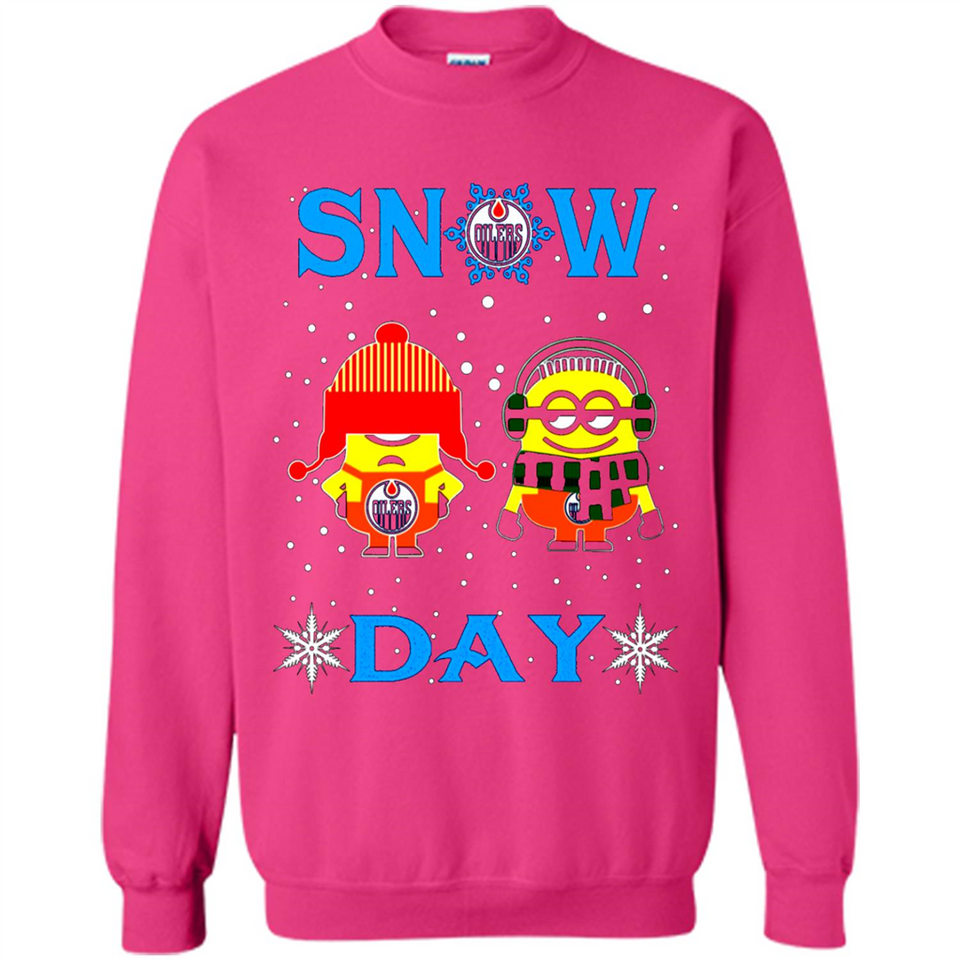 Snow Day Shirt For Edmonton Oilers Vs Minion Fans pingpong