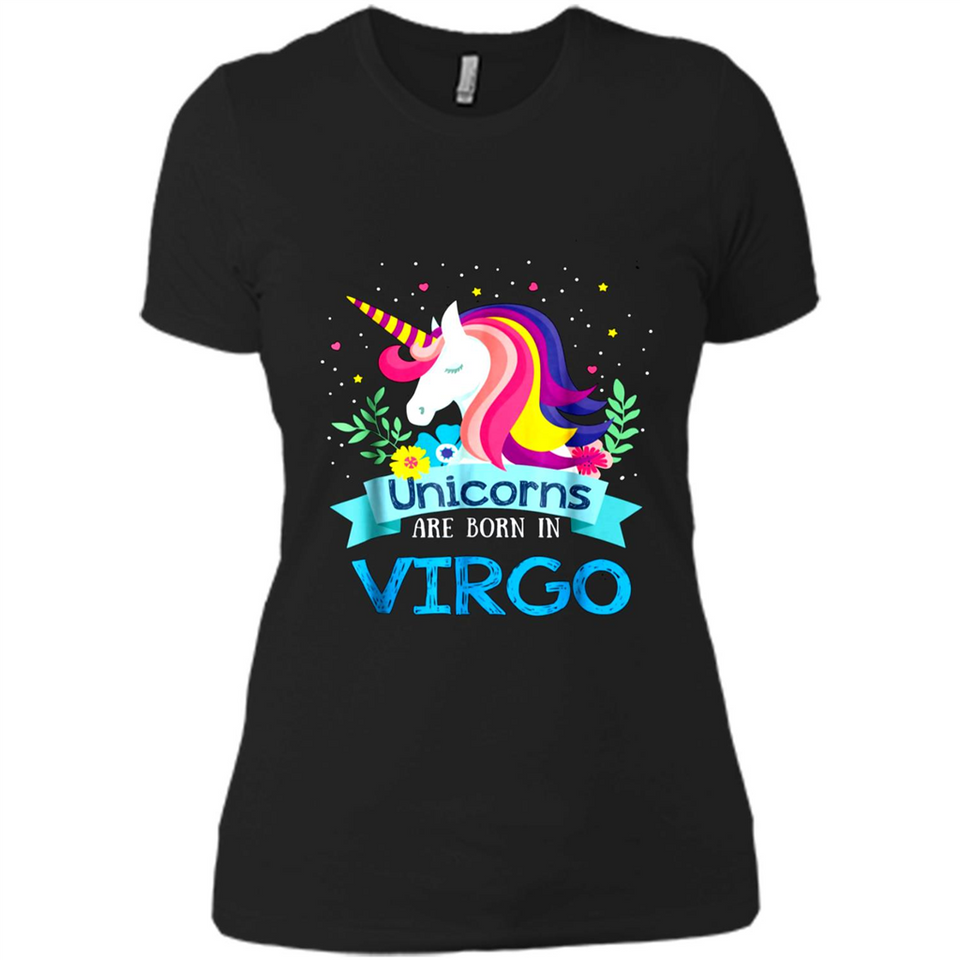 Unicorns are born in Virgo Birthday Rainbow Gift Ladies Custom