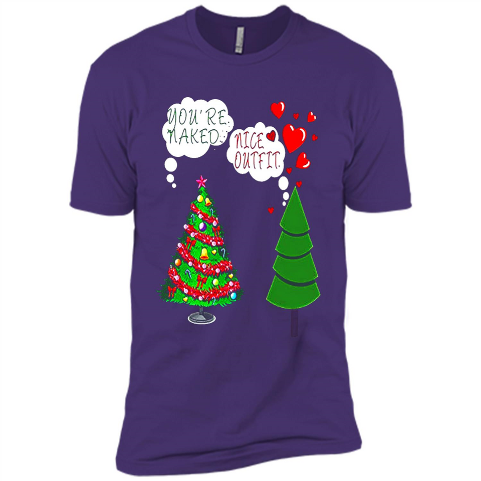 Fir Loves Christmas Tree Funny Undecorated Joke - Premium Short Sleeve T-Shirt