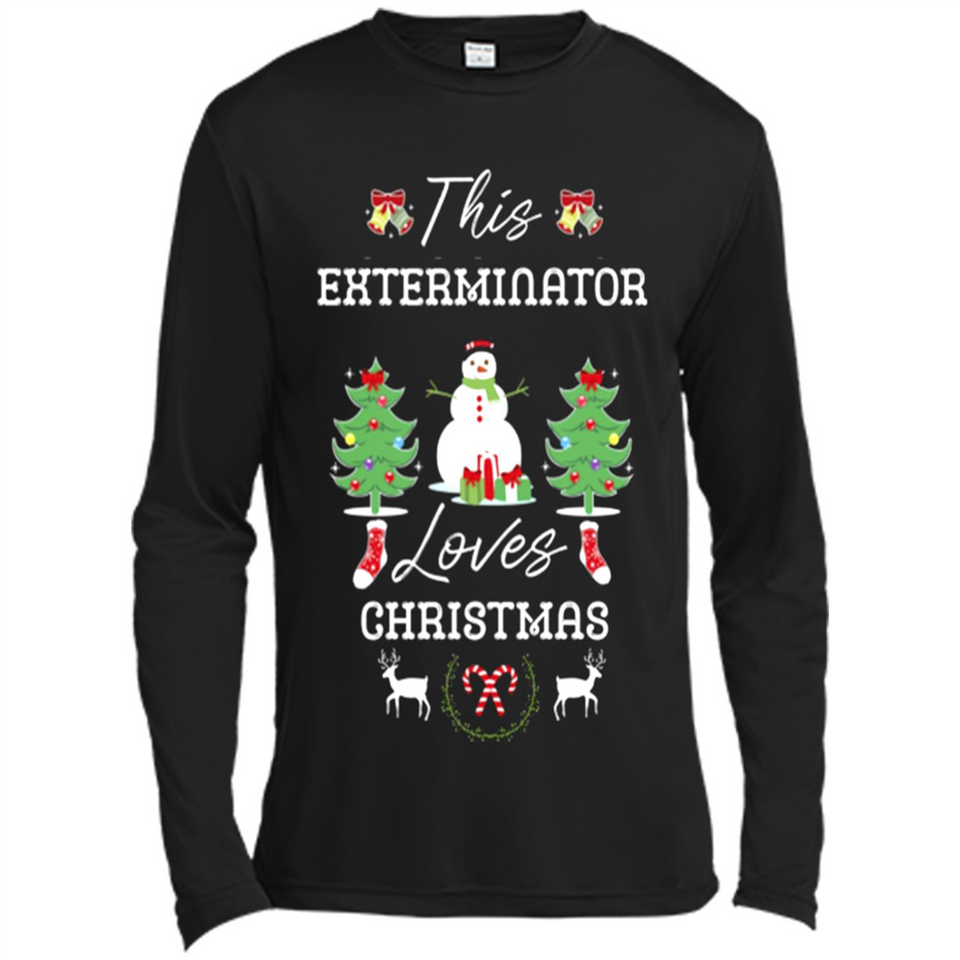 This Exterminator Loves Christmas Tree Shirt with Snowman