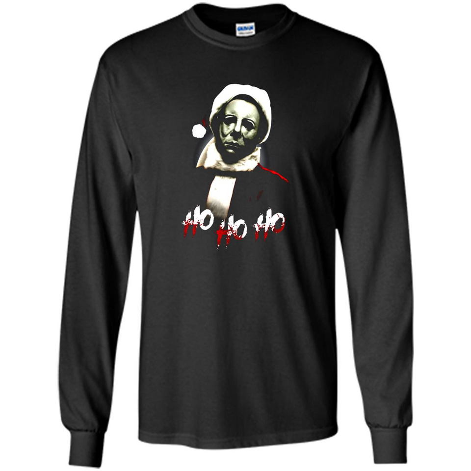 Santa Michael Myers Ho Ho Ho Merry Christmas Sweatshirt - Long Sleeve T-Shirt