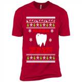 Molar bear fighting against enamel cruelty Christmas - Premium Short Sleeve T-Shirt