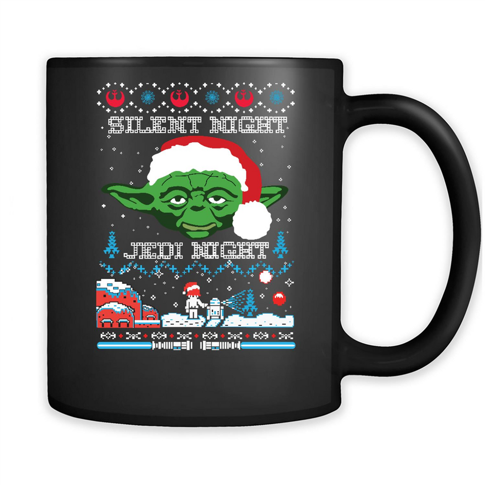 YODA SILENT NIGHT JEDI NIGHT CHRISTMAS UGLY SWEATER