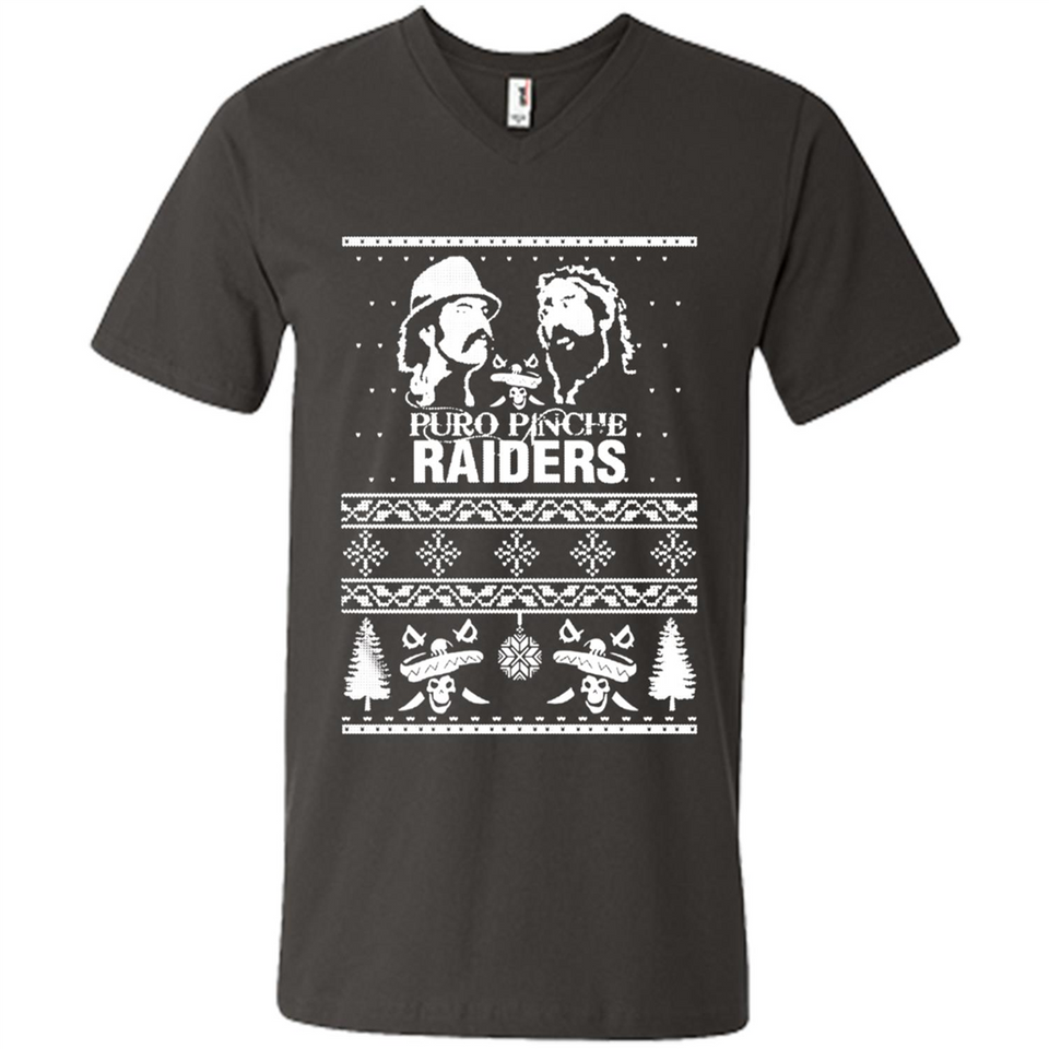 Puro Pinche Raiders Ugly Christmas Sweater - Men's V-Neck