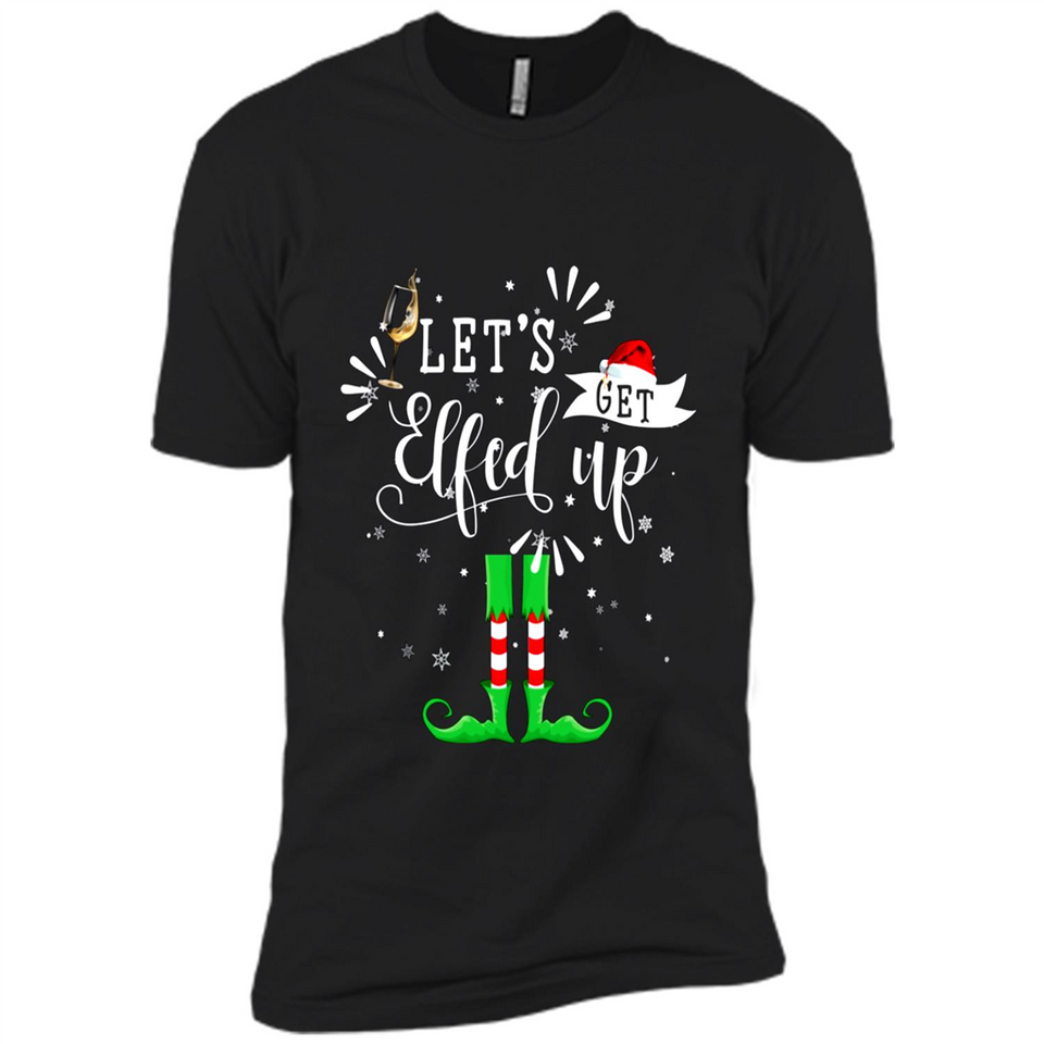 Let's Get Elfed Up Funny Drinking Wine Christmas Elf PINGPONG
