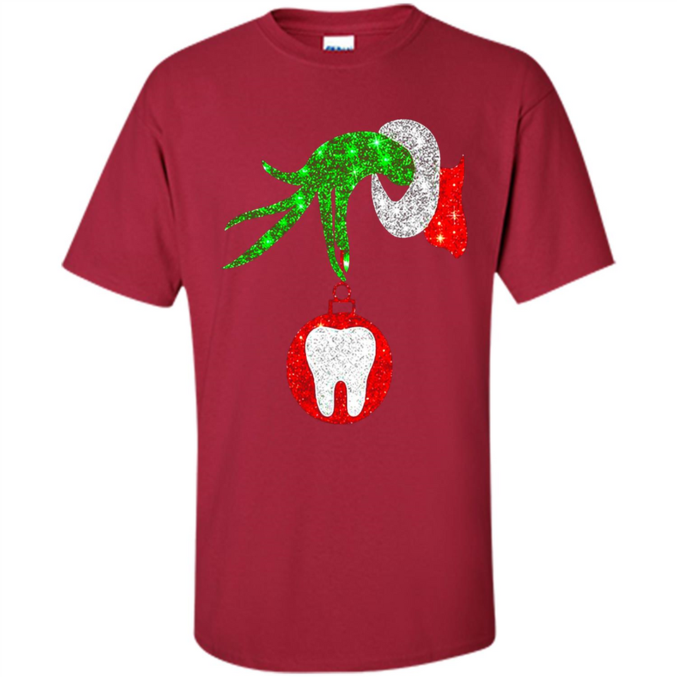 Christmas Nurse Grinch hand holding clinic dental ornament - Shirt