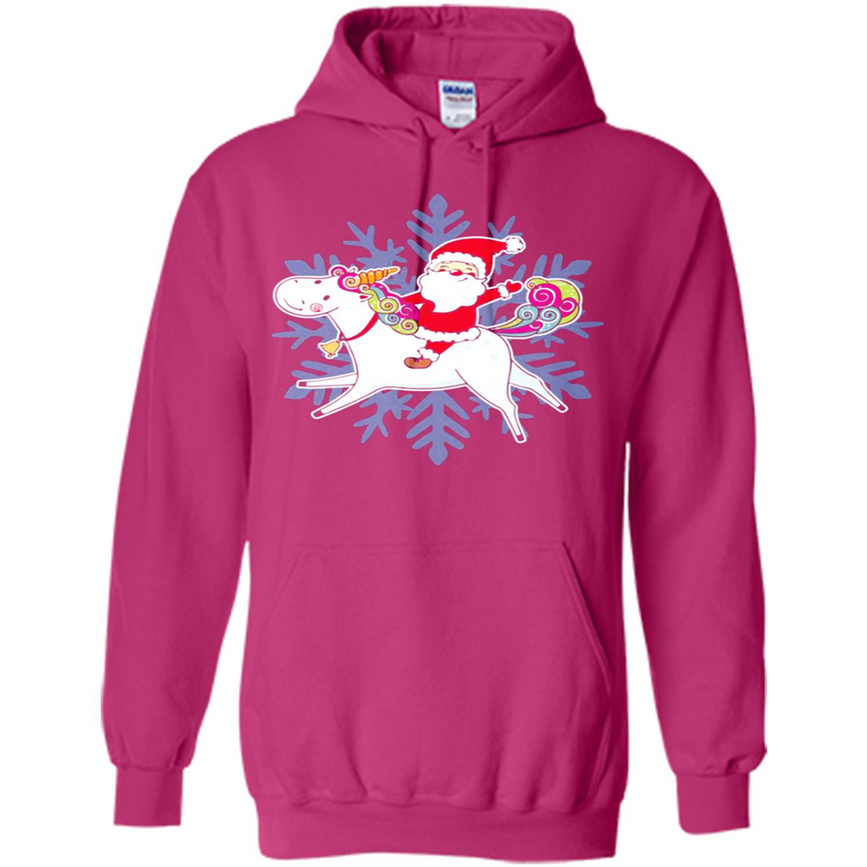 Unicorn And Santa Christmas 1 - Hoodie