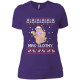Mrs Slothy Christmas - Ladies' Boyfriend T-Shirt