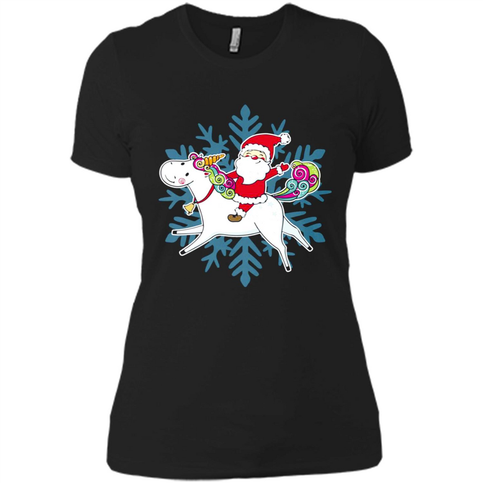 Unicorn And Santa Christmas 1 - Ladies' Boyfriend T-Shirt