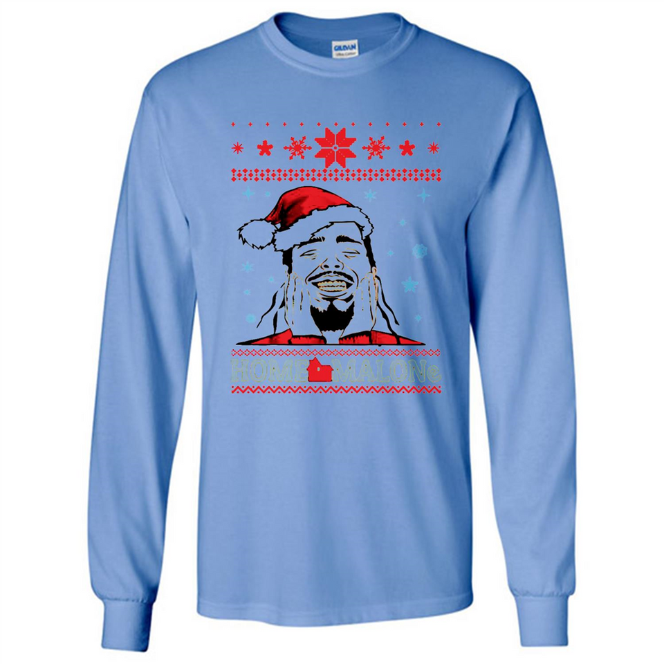 Home Malone Christmas Sweater PINGPONG - Long Sleeve T-Shirt
