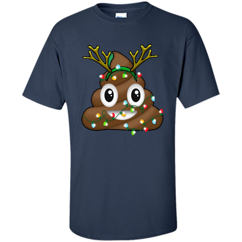 Reindeer Poop Emoji Cute Merry Christmas T-Shirt - Shirt