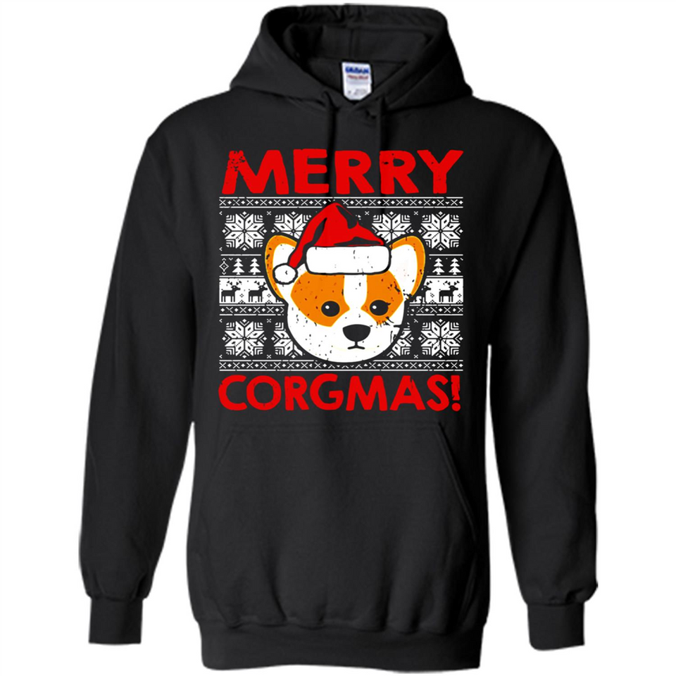 Funny Christmas Santa Corgi Dog Merry Corgmas - Hoodie