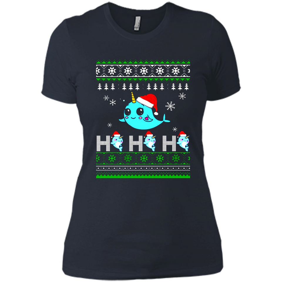 Narwhal christmas sweatshirt hoodie long PINGPONG - Ladies' Boyfriend T-Shirt