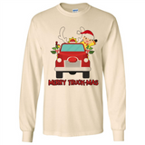 Merry Truck-Mas Christmas Fire Truck Cute Reindeer Sporty - Long Sleeve T-Shirt