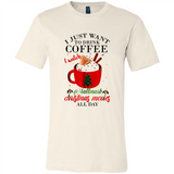I Just Want To Drink Coffee And Watch Hallmark Christmas Movies All Day MERCHCUTE - Canvas Unisex T-Shirt