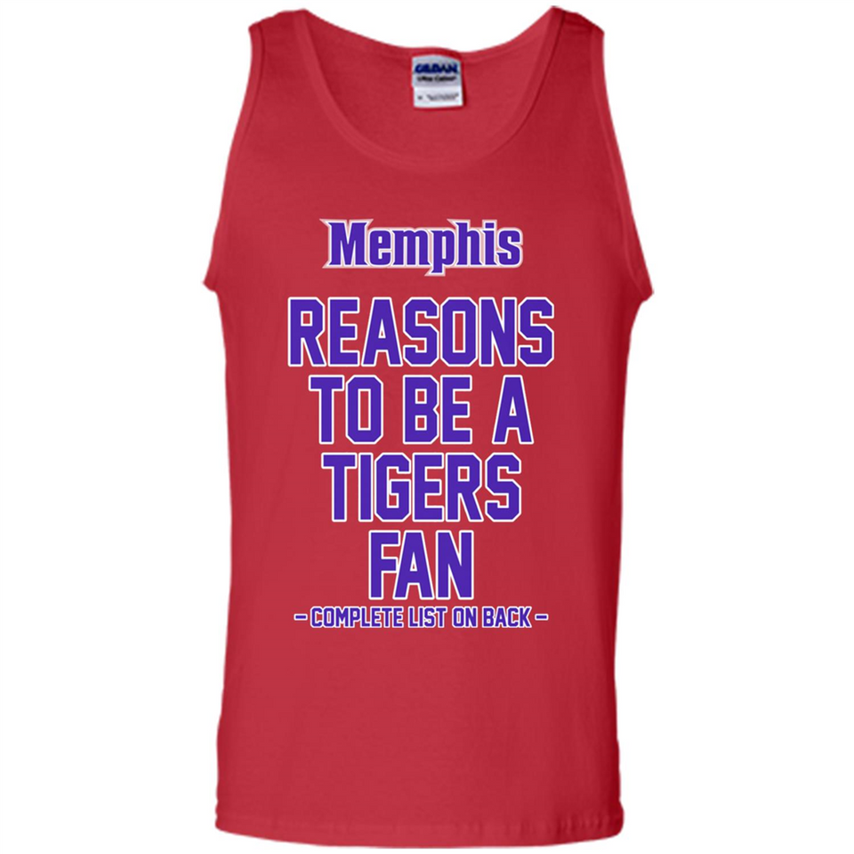 Reasons to be a Memphis Tigers Fan Complete List on Back - Tank Top