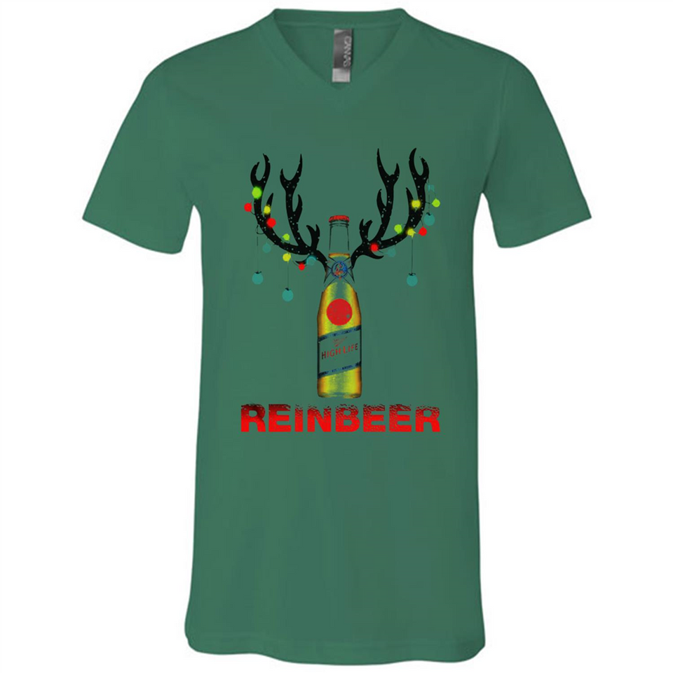 Miller High Life beer reinbeer Christmas - Canvas Unisex V-Neck