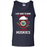 I Just Want To Drink Hot Chocolate & Watch Washington Huskies Ugly Christmas Sweater PINGPONG