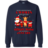 Never Underestimate A January Woman Watches Hallmark Movies Sweatshirt PINGPONG