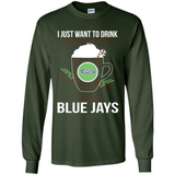 I Just Want To Drink Hot Chocolate & Watch Toronto Blue Jays Ugly Christmas Sweater PINGPONG