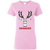 Budweiser Reinbeer Funny Beer Reindeer Christmas Sweatshirt - Ladies Short-Sleeve