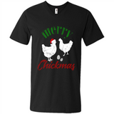 Christmas Chicken Shirt Santa Hens Lover Funny Farmer Gift - Men's V-Neck