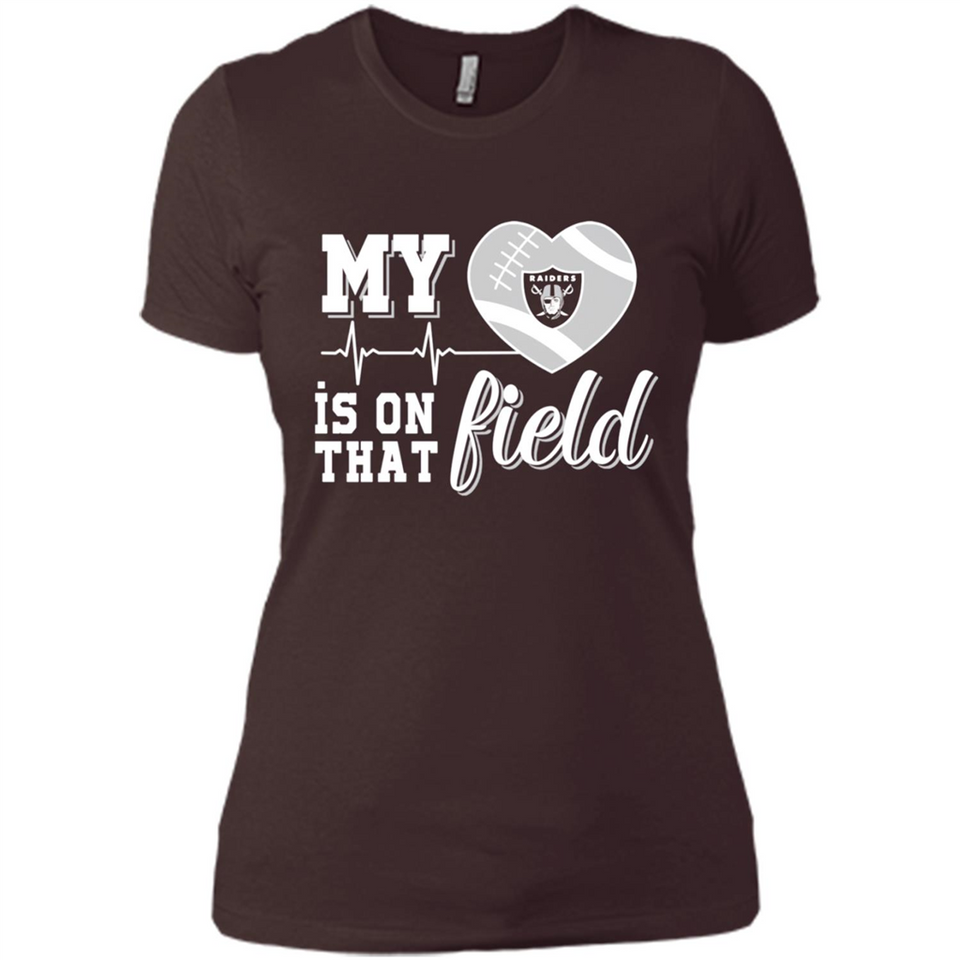 Oakland Raiders Football My Heart is on that Field - Ladies' Boyfriend T-Shirt