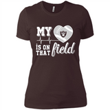 Oakland Raiders Football My Heart is on that Field - Ladies' Boyfriend T-Shirt