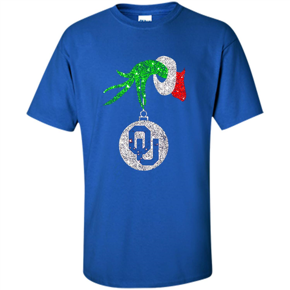 Amazing tee Oklahoma Sooners Glitter Grinch Monogram Ornament Christmas Gift - Shirt