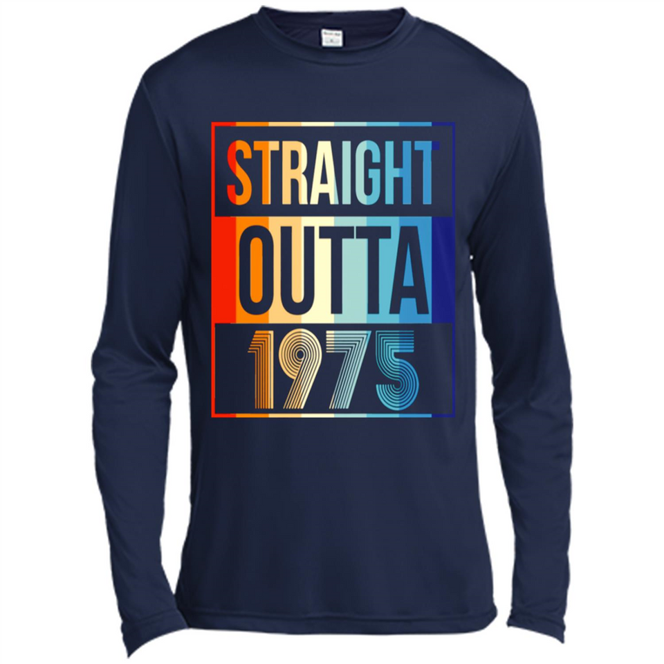 Retro Straight Outta 1975 43 Years Old - Canvas Long Sleeve T-Shirt