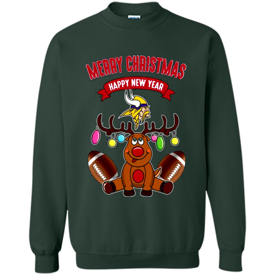 Minnesota Vikings NFL Reindeer Funny Merry Christmas And Happy New Year