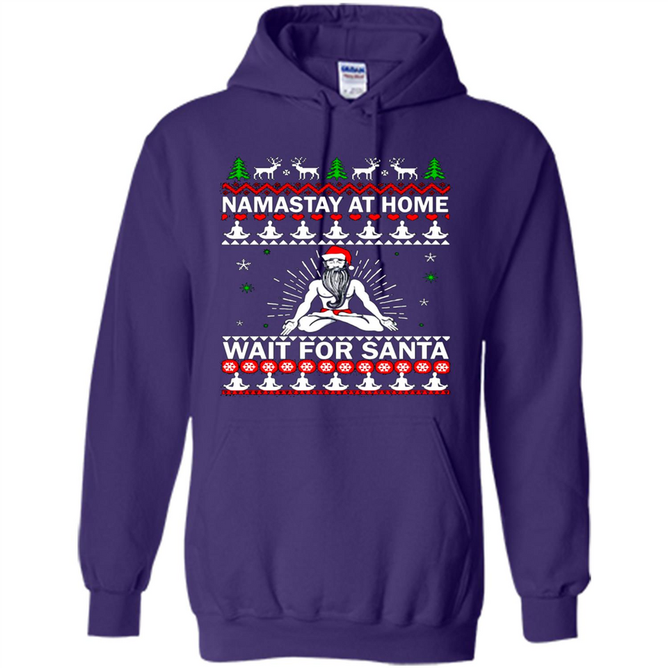 Namastay at home and wait for Santa Christmas sweatshirt PINGPONG