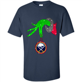 GRINCH HAND HOLDING BUFFALO SABRES GLITTER CHRISTMAS PINGPONG