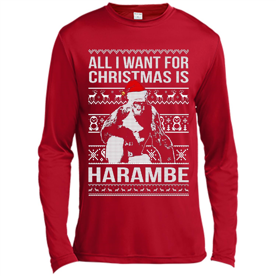 All I Want For Christmas Is Harambe Christmas - Canvas Long Sleeve T-Shirt
