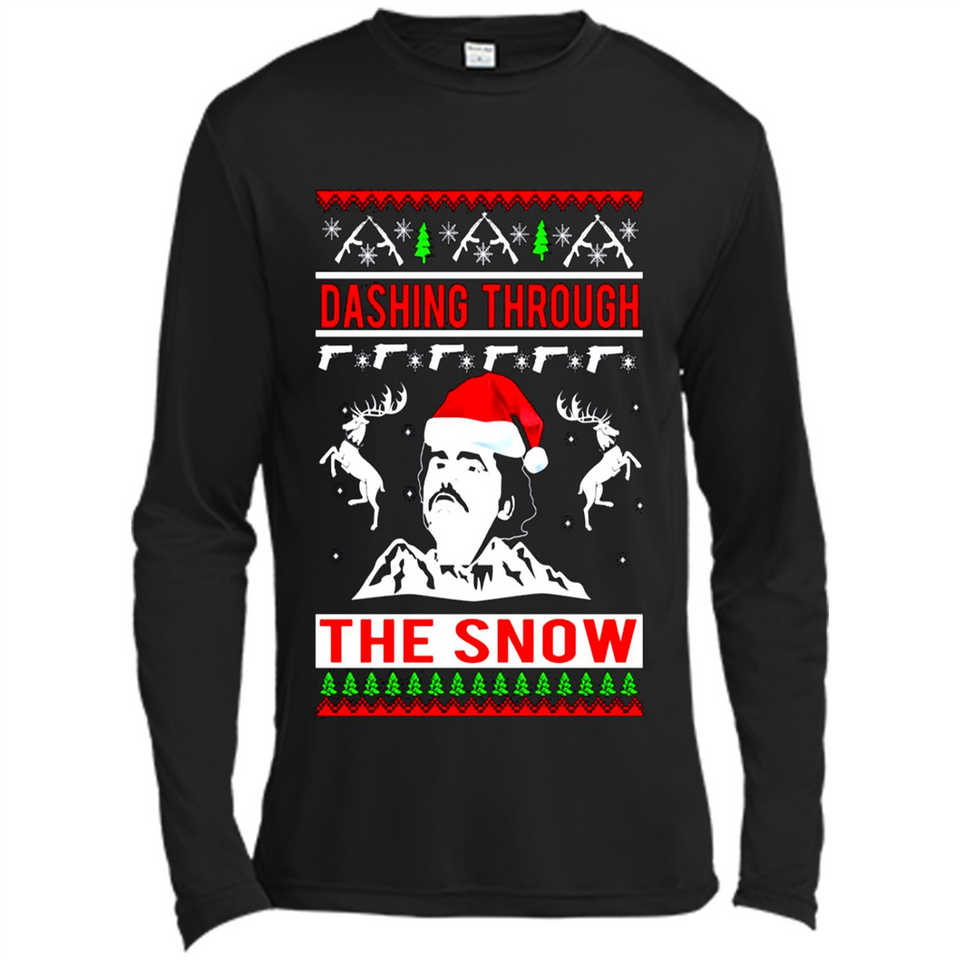 Narcos dashing through the snow Christmas sweatshirt PINGPONG