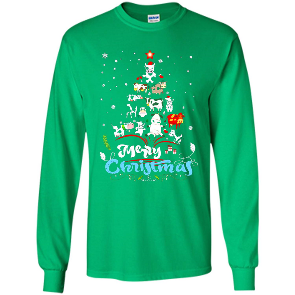 Christmas Ugly Sweater Animal Tree Pine Merry Christmas - Long Sleeve T-Shirt