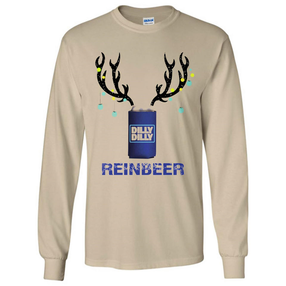 Dilly Dilly Reinbeer Funny Beer Reindeer Christmas Sporty - Long Sleeve T-Shirt