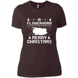 Flowerhorn Christmas T-shirt, Ugly Christmas Sweater - Ladies' Boyfriend T-Shirt