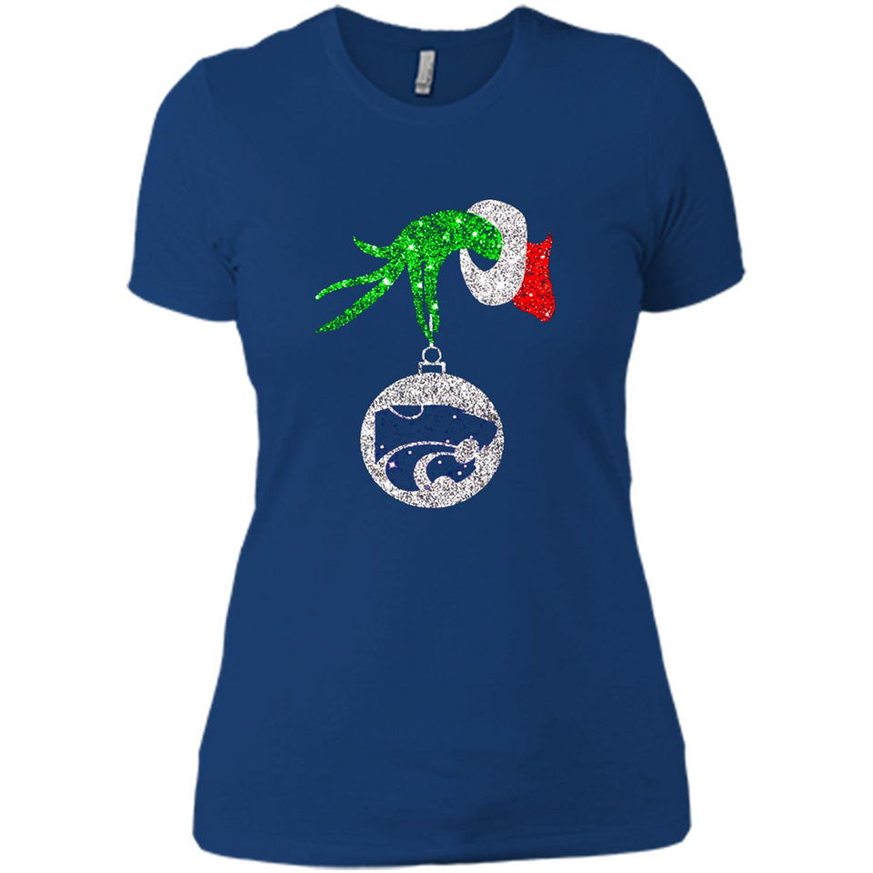 Amazing Kansas State Wildcats Glitter Grinch Monogram Ornament Christmas Gift - Ladies' Boyfriend T-Shirt
