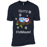Cute Christmas Shirt Merry Christmas Snowflakes Owls Nest