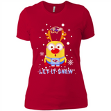 Minion Baltimore Ravens Ugly Christmas Sweater Let it Snow - Ladies' Boyfriend T-Shirt