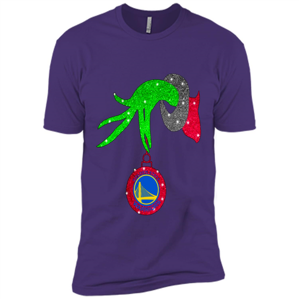 GRINCH HAND HOLDING GOLDEN STATE WARRIORS GLITTER CHRISTMAS PINGPONG