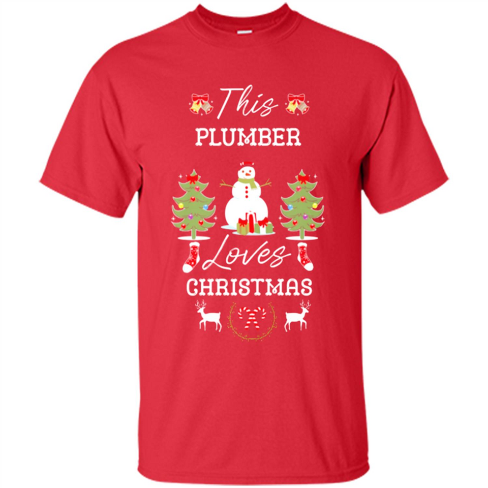 This Plumber Loves Christmas Tree Shirt with Snowman