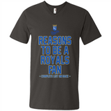 Reasons to be a Kansas City Royals Fan Complete List on Back - Men's V-Neck