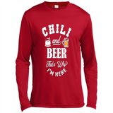 Chili Cookoff Funny T-shirt Chili And Beer - Canvas Long Sleeve T-Shirt