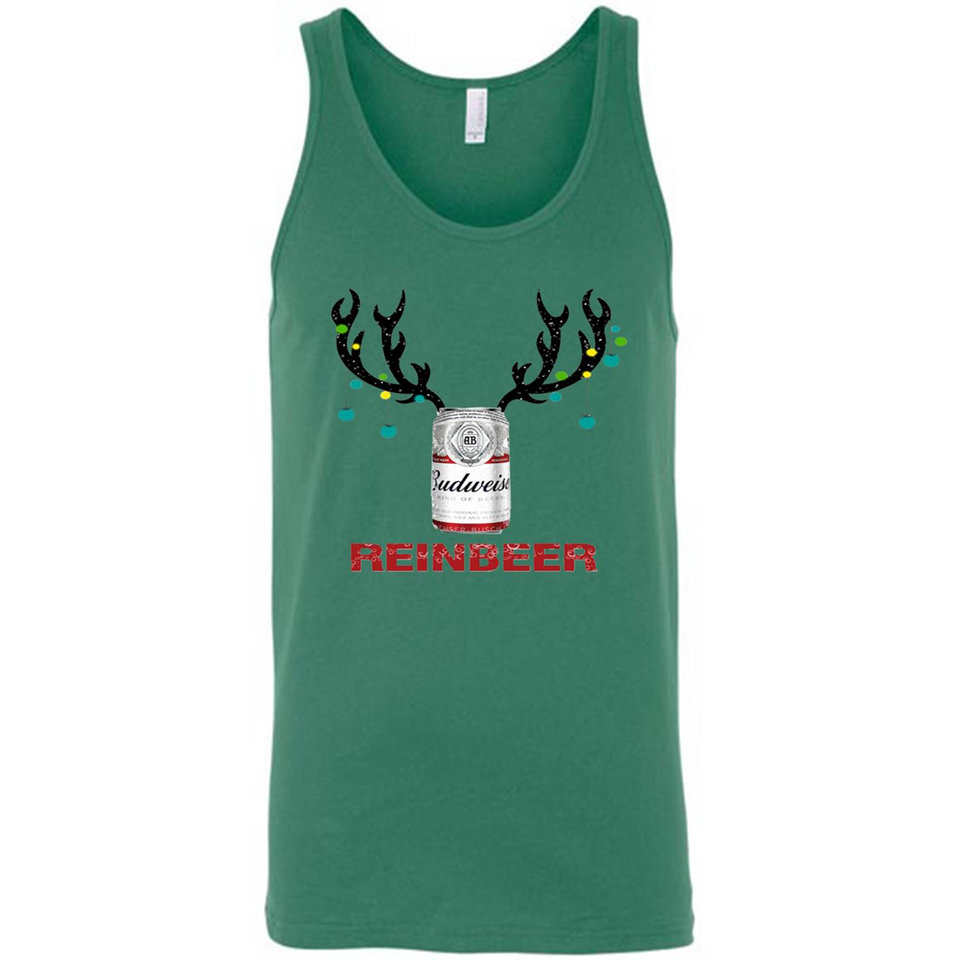 Budweiser Reinbeer Funny Beer Reindeer Christmas Sweatshirt - Canvas Unisex Tank