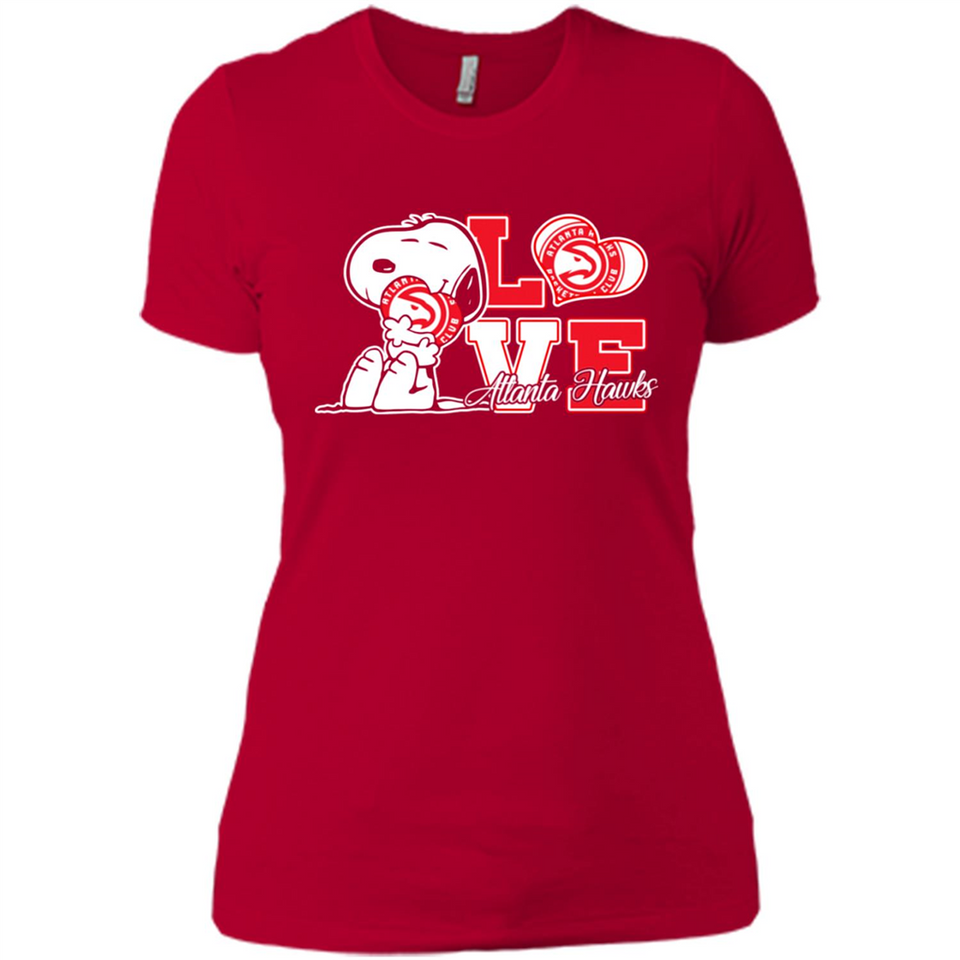 Snoopy loves NBA Atlanta Hawks - Ladies' Boyfriend T-Shirt
