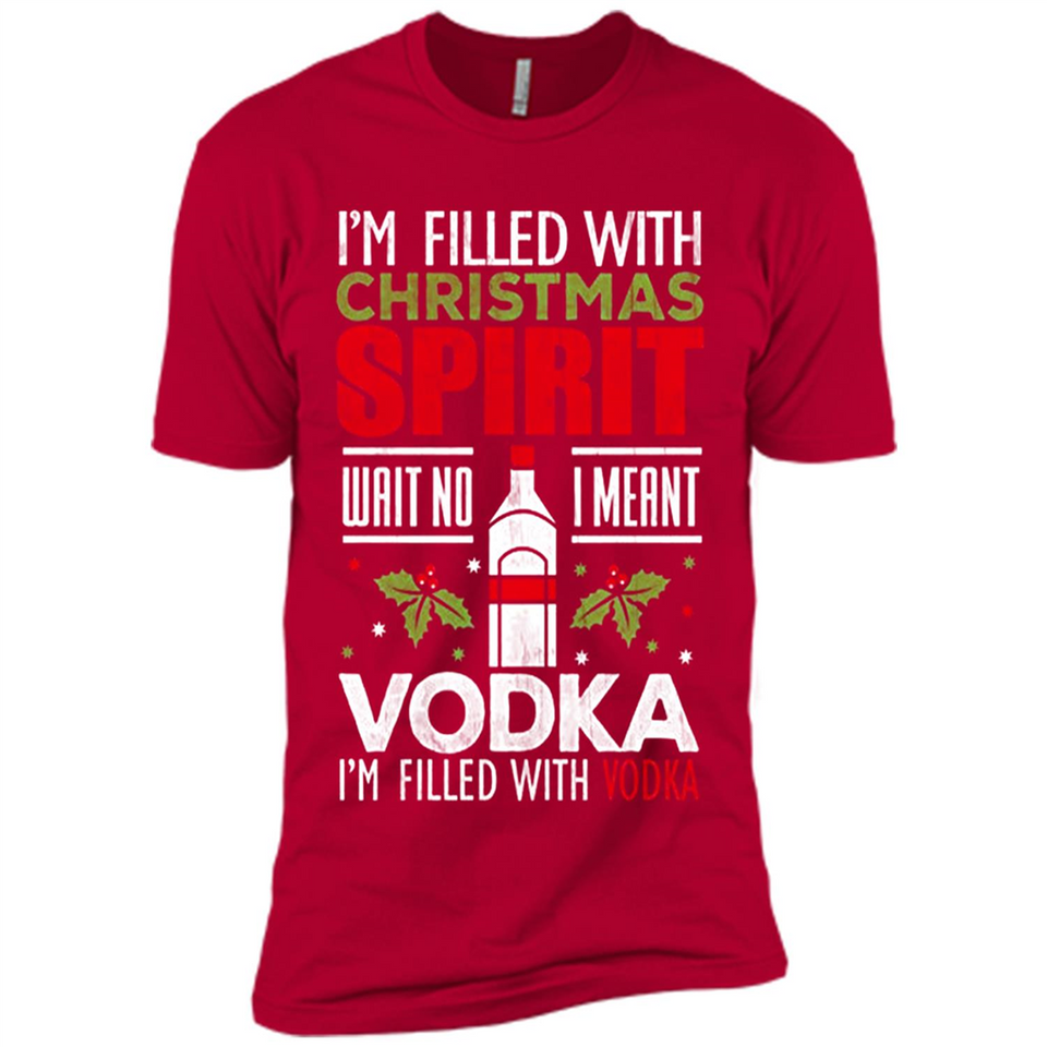 Christmas Gift Shirt Christmas Spirit Vodka Santa - Premium Short Sleeve T-Shirt